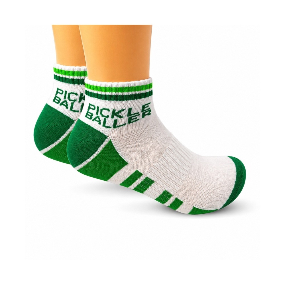Super Fly Goods Pickleball Baller Crew Socks White Green Athletic Unisex‎ NIP